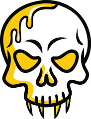 Melting Skull Icon Design for Graphic Art