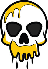 Stylized Skull with Drips: Vector Artwork