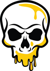 Stylized Skull with Drips: Vector Artwork