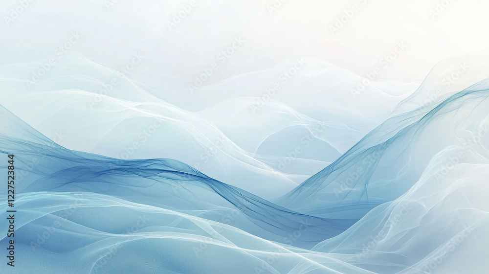 Poster ethereal soft abstract background with translucent layers and flowing soft textures