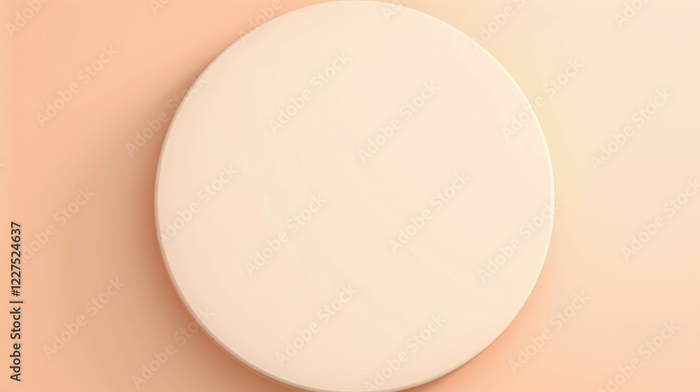 Poster warm pastel peach background with circular element for design and creative use