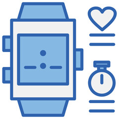 Wearable Health Device Blue White Icon