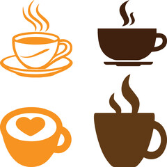 The coffee vector icon set with  color