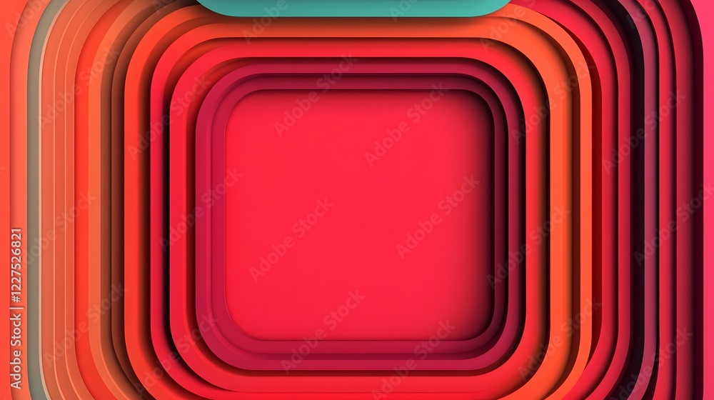 Poster vibrant layered rectangular graphic with empty center for copy
