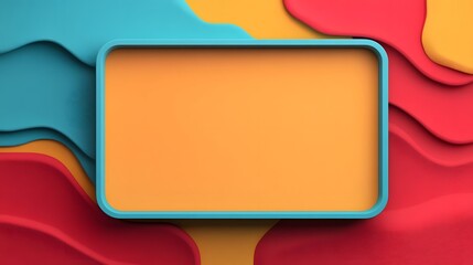 The eye-catching 3D rectangular banner with dynamic edging and empty center ready for customized