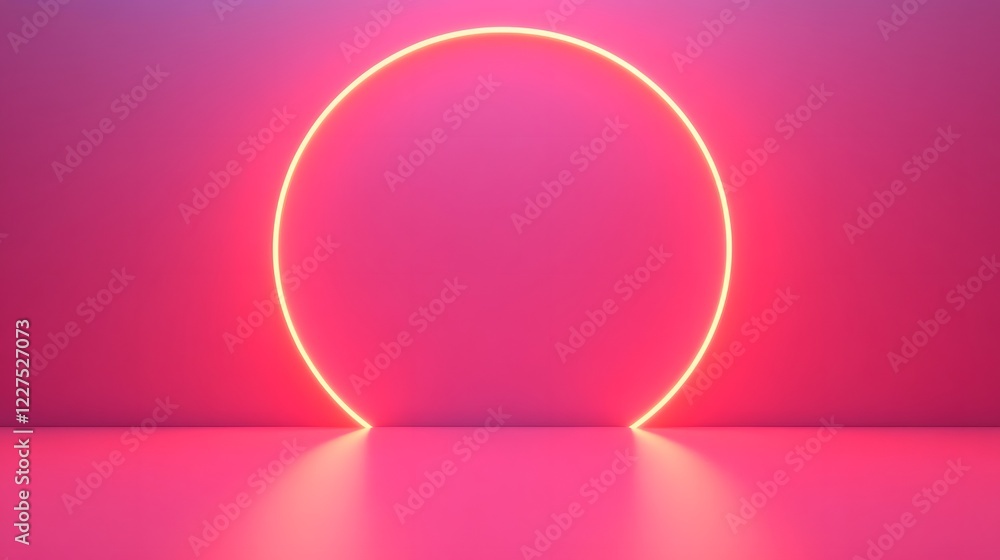 Aufkleber radiant circular minimal promotional banner with glowing borders and empty space for text
