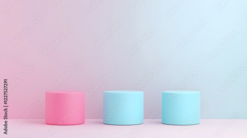 Poster smooth gradient geometric shapes banner with wide copy space for text