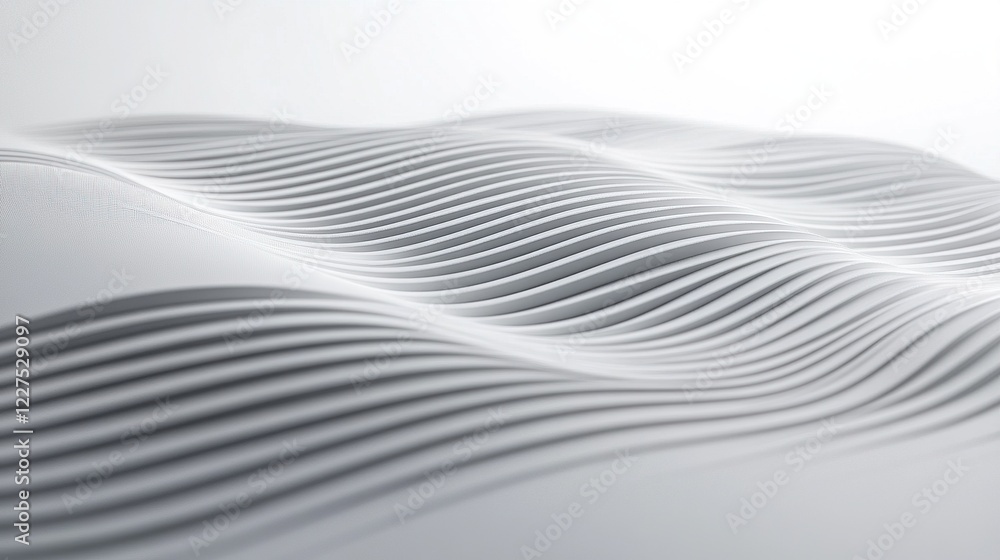 Poster horizontal wavy lines nested within diagonal linear flows