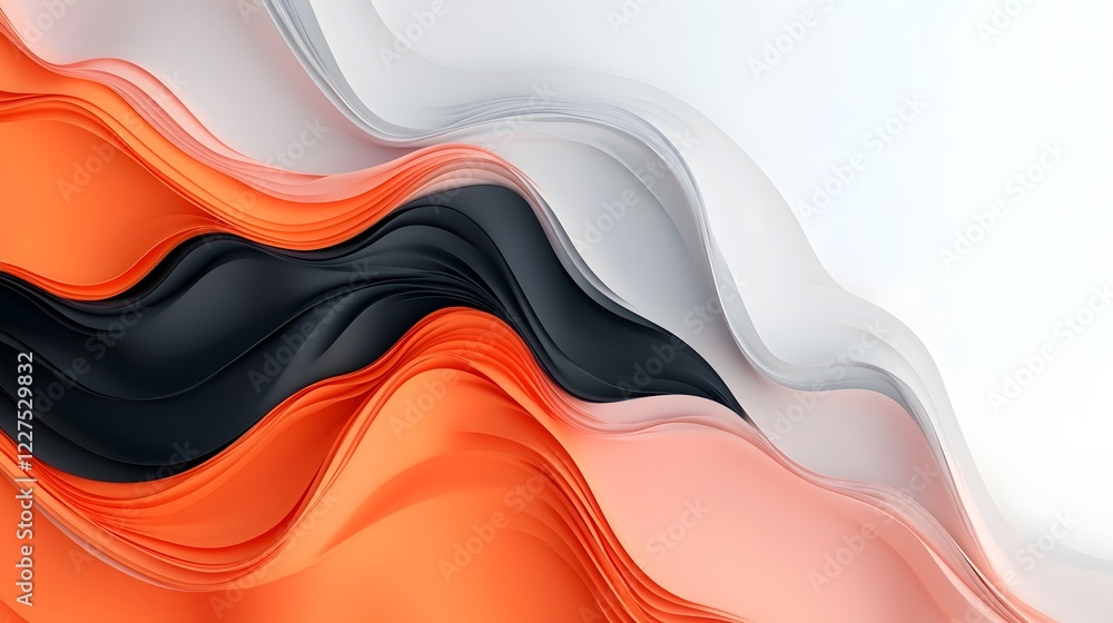 Poster vibrant abstract 3d banner header with fluid geometric design elements for promotional messaging