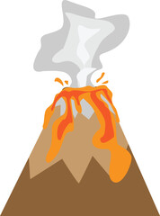 Lava With Volcano Illustration Design