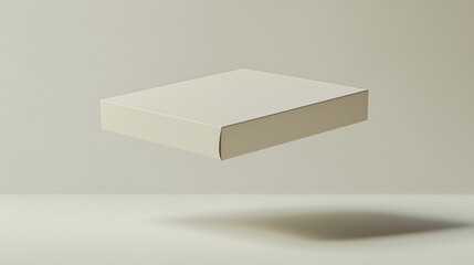 Futuristic carton mockup floating in mid-air, practical design