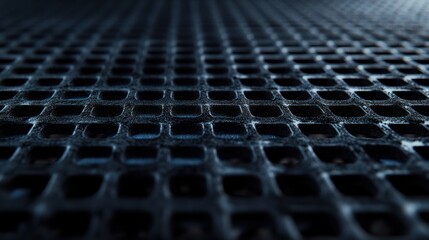 Naklejka premium Dark metal grid texture, close-up, abstract background, industrial design