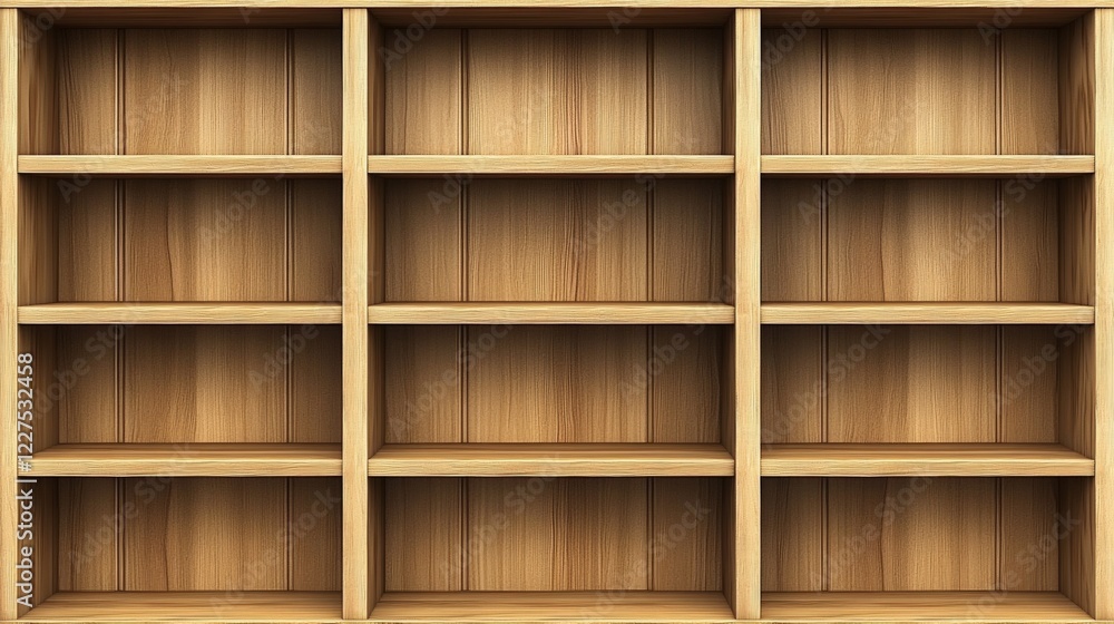 Poster wooden bookshelves in vector format perfect for presentation backgrounds and design projects featuri