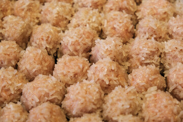 many meatballs food background