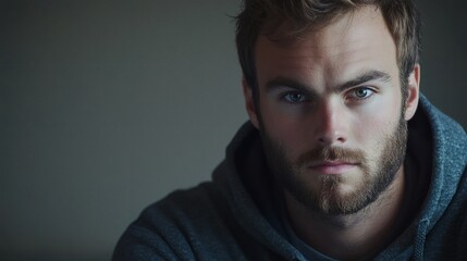 Fototapeta premium Intense Man Portrait Photography Serious Moody Face