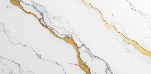 Obraz premium Subtle gold veining in white marble, refined texture , bright, marble