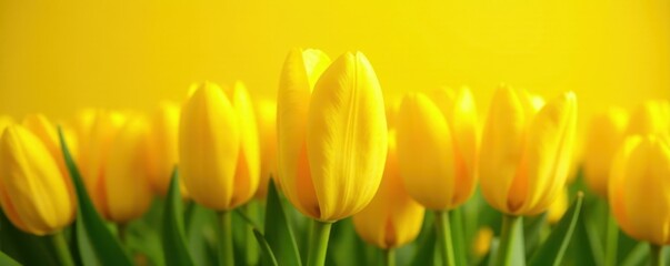 Fototapeta premium Bright yellow tulip bulbs shaped like lightbulbs, isolated , botanical, tulip