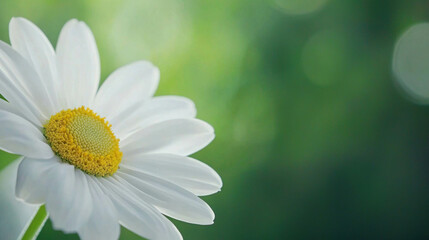 Obraz premium Soft White Daisy Petals in Macro Shot with Gentle Green Background and Natural Lighting