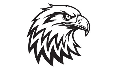 Eagle head silhouette with white background