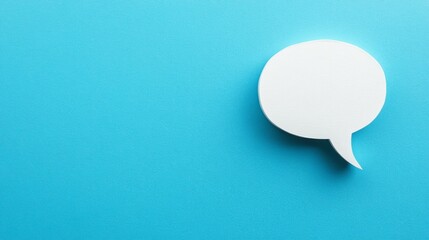 Blank Speech Bubble on a Vivid Blue Background