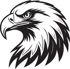 Obraz premium Eagle head silhouette with white background