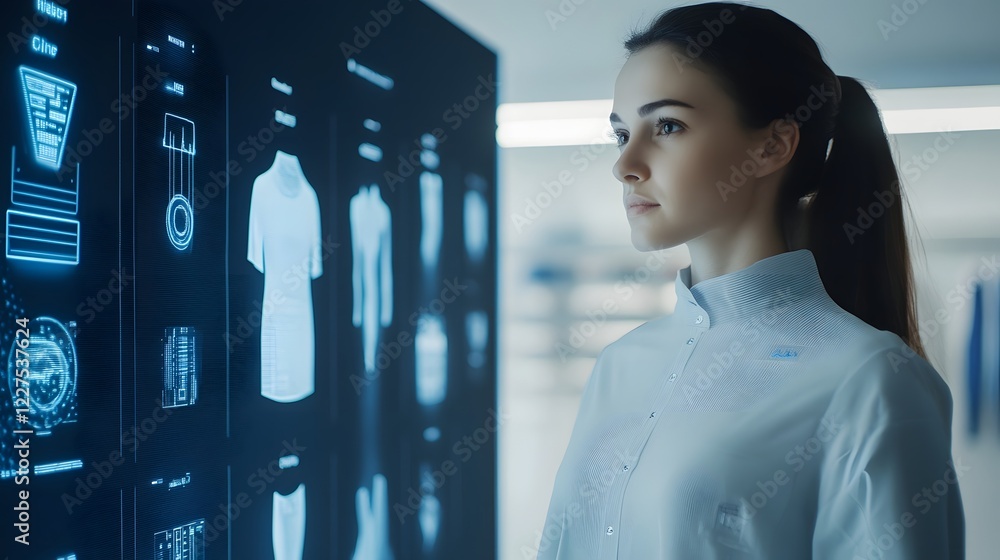 Poster ai-powered data analytics assistant providing insights on futuristic digital screen