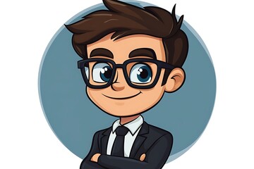 Positive Professional Cartoon Businessman Illustration