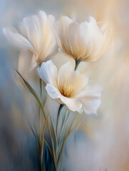 Elegant floral wall art painting