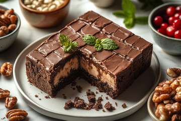 piece of cake with chocolate