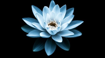 Obraz premium Serene Blue Lotus Flower in Detailed Close-up Photography
