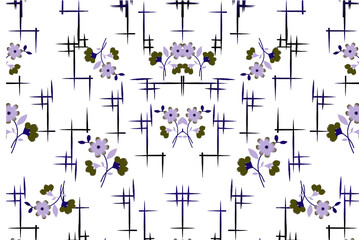 Butterflies and flowers wallpaper. Bright and stylish textile pattern. Vector seamless pattern for printing.