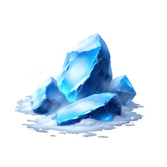 Fototapeta premium Frostbite Rocks – Icy blue stones that create a chilling mist around them