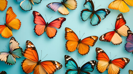 Butterflies on a light blue background, symbolizing Zero Discrimination Day