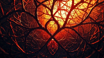 Intricate Abstract Patterns of Organic Structures with Warm Glow