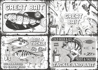 Fototapeta premium Great signs for fishing supplies