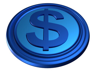 Bue Dollar Icon 3d