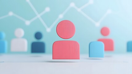 Obraz premium 3D Talent Acquisition Process with Candidate Selection,Modern HR Design