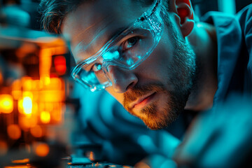 Modern automated production line in a futuristic factory setting AI generative