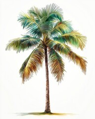 Tropical Palm Tree Illustration  Island Getaway Summer Fun Relaxing Nature Beach Vacation
