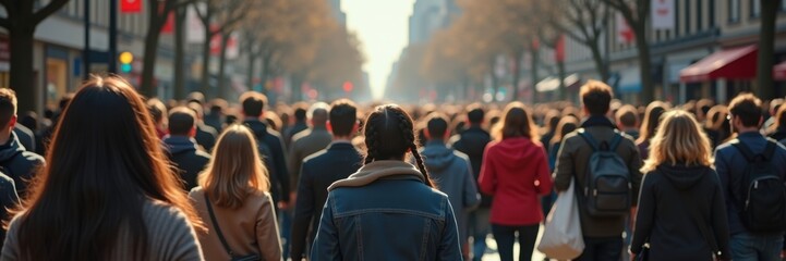 City Rush – A Sea of Commuters Moving Forward