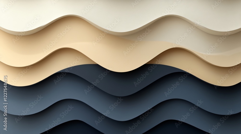 Poster minimalist vector background with clean sharp zigzag patterns in alternating blue tones over texture