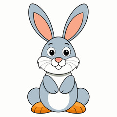 Easter Bunny, Cute Easter Bunny Holding Egg , Cartoon Rabbit Clipart