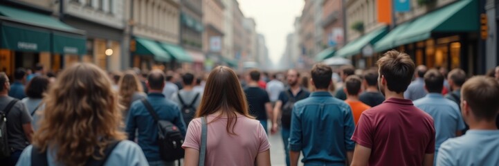 City Rush – A Sea of Commuters Moving Forward