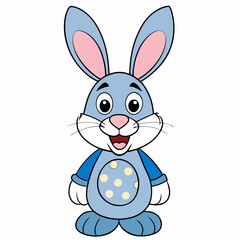 Easter Bunny, Cute Easter Bunny Holding Egg , Cartoon Rabbit Clipart