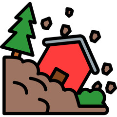 Landslide lineal color icon