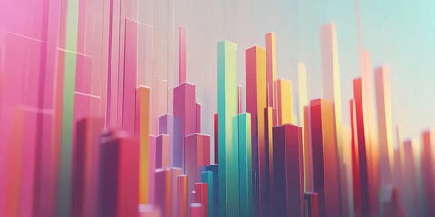 Obraz premium Investment opportunities flat design side view stock market theme animation colored pastel. 