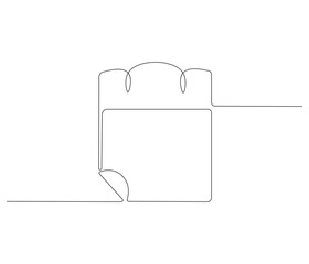 Loose-leaf calendar. One continuous line drawing of calendar. Symbol of memorable moment and the day H . Editable stroke. Doodle line illustration