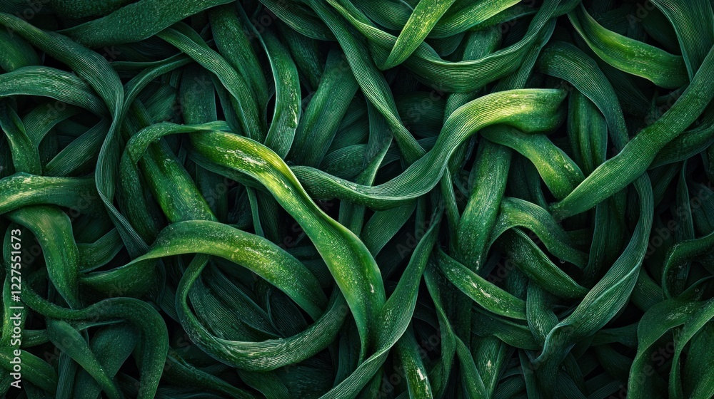 Poster intricate patterns of intertwined green leaves create a natural abstract texture and organic design
