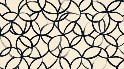 Overlapping circular outlines forming interlaced patterns that grow outward