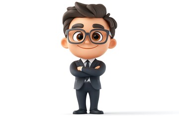 Smiling Businessman Digital Art Character